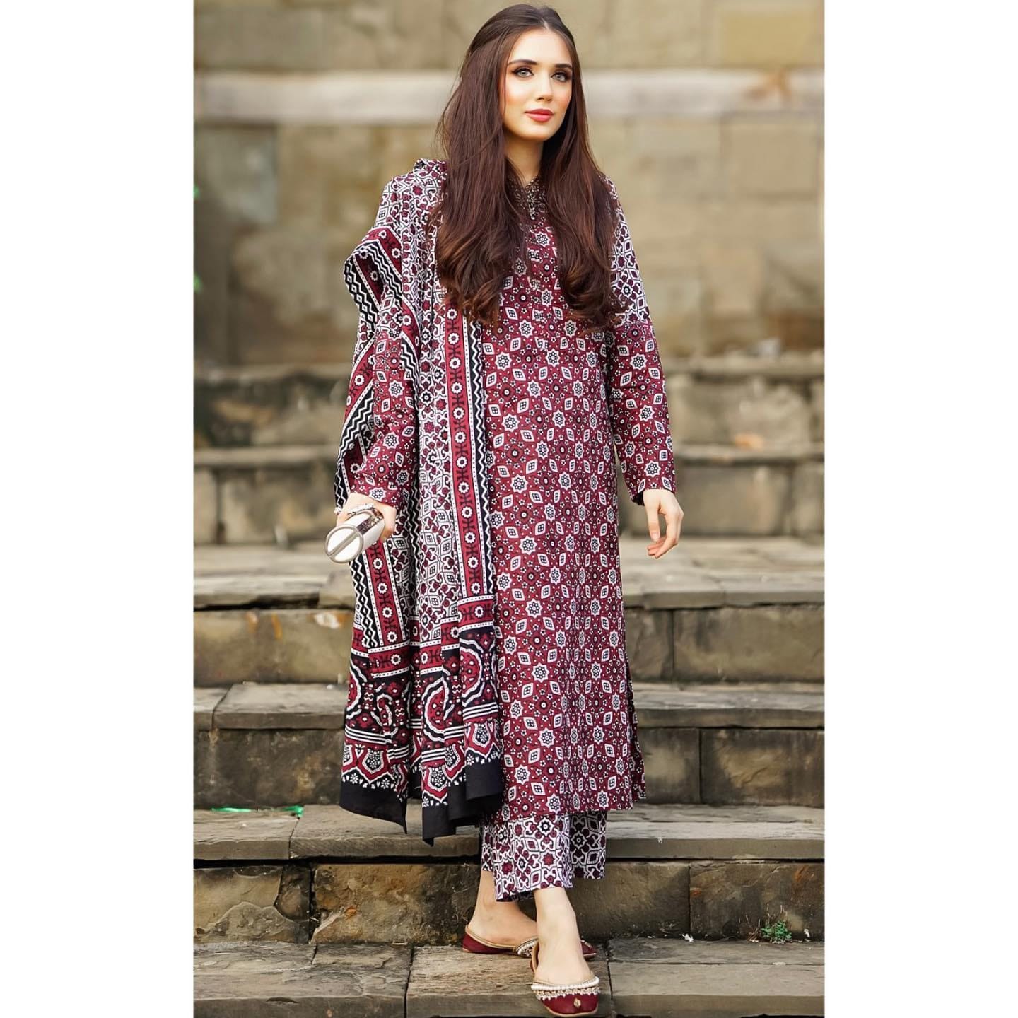 Traditional Ajrak 3pc suit