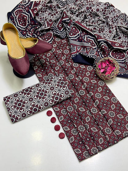 Traditional Ajrak 3pc suit