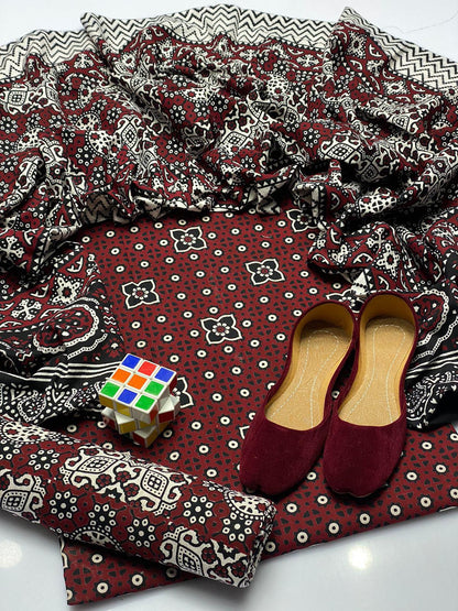 Traditional Ajrak 3pc suit